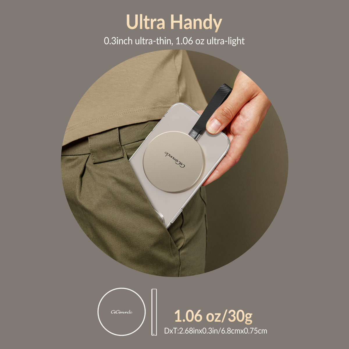 GiGimundo GQ20 Ultra-Slim Magnetic Portable SSD - Max 20Gbps High-Spee