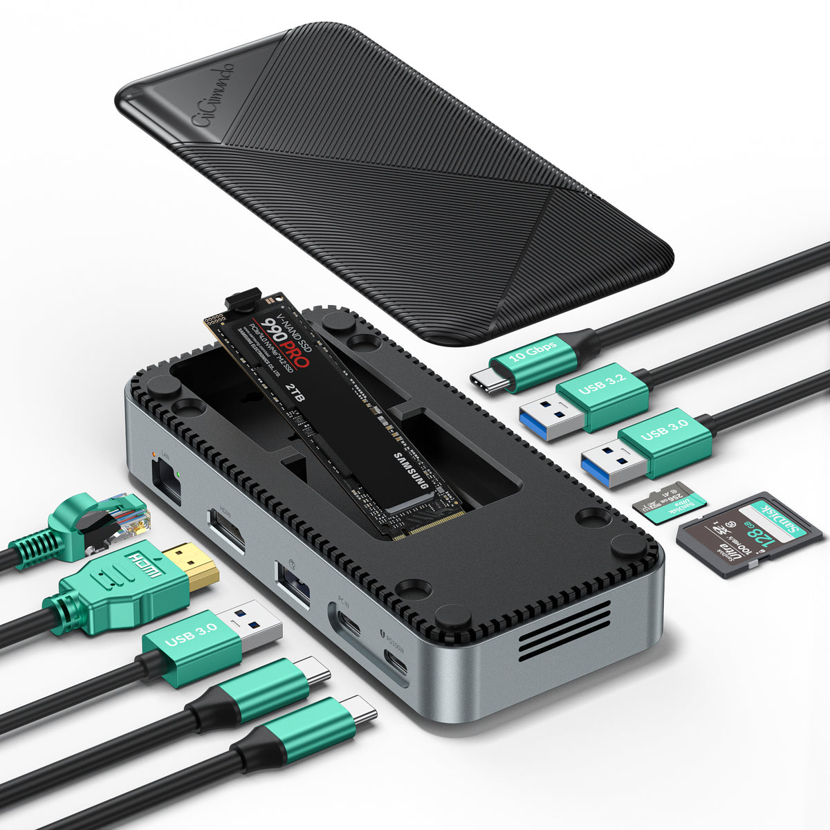 ☆ GiGimundo 10-in-1 M.2 SSD 外 2P9-V1 186 GiGimundo GAM2P9-V1 M.2 NVMe SSD Enclosure Docking Station