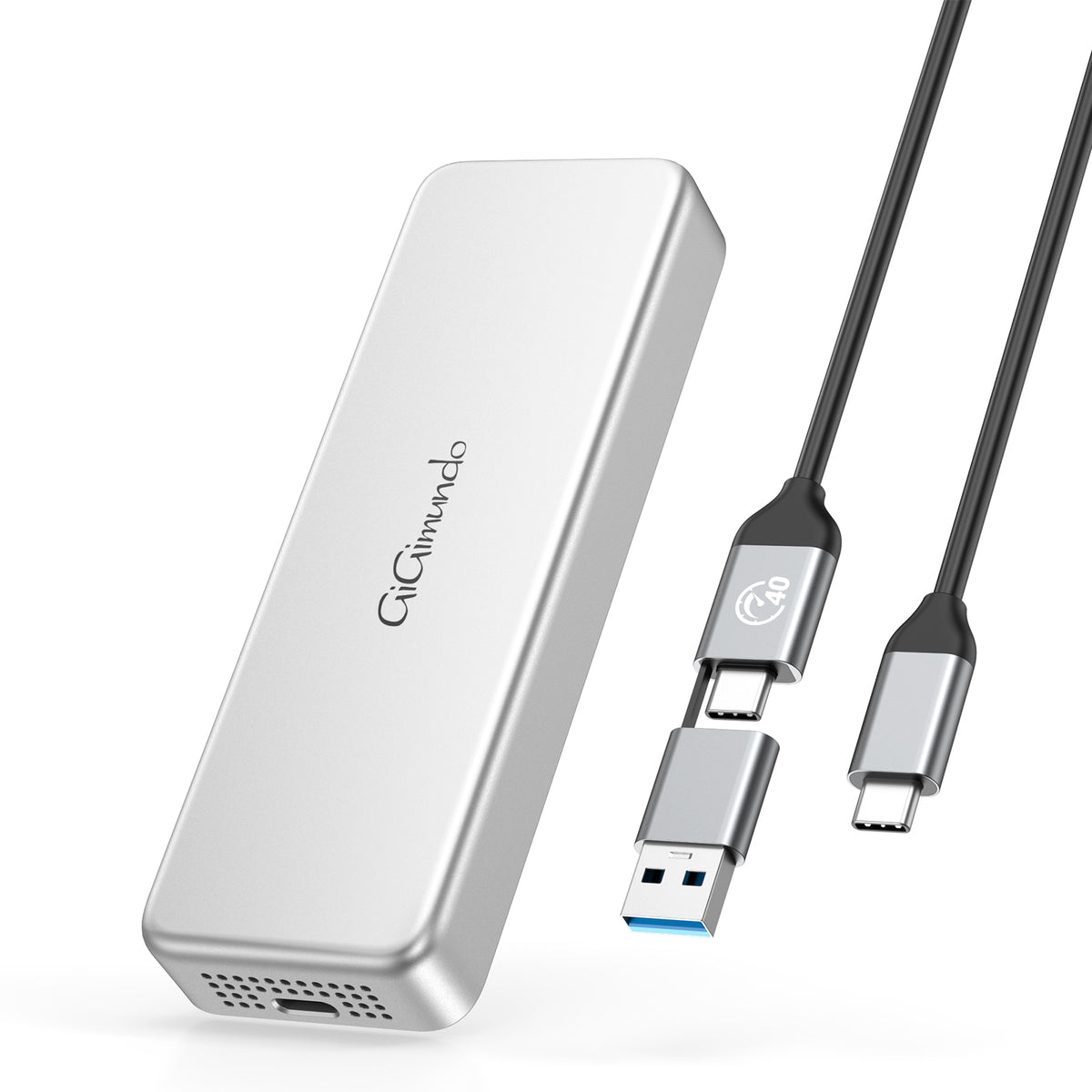GiGimundo G40 USB4 40Gbps Portable SSD, CNC Crafted Aluminum, Built-in