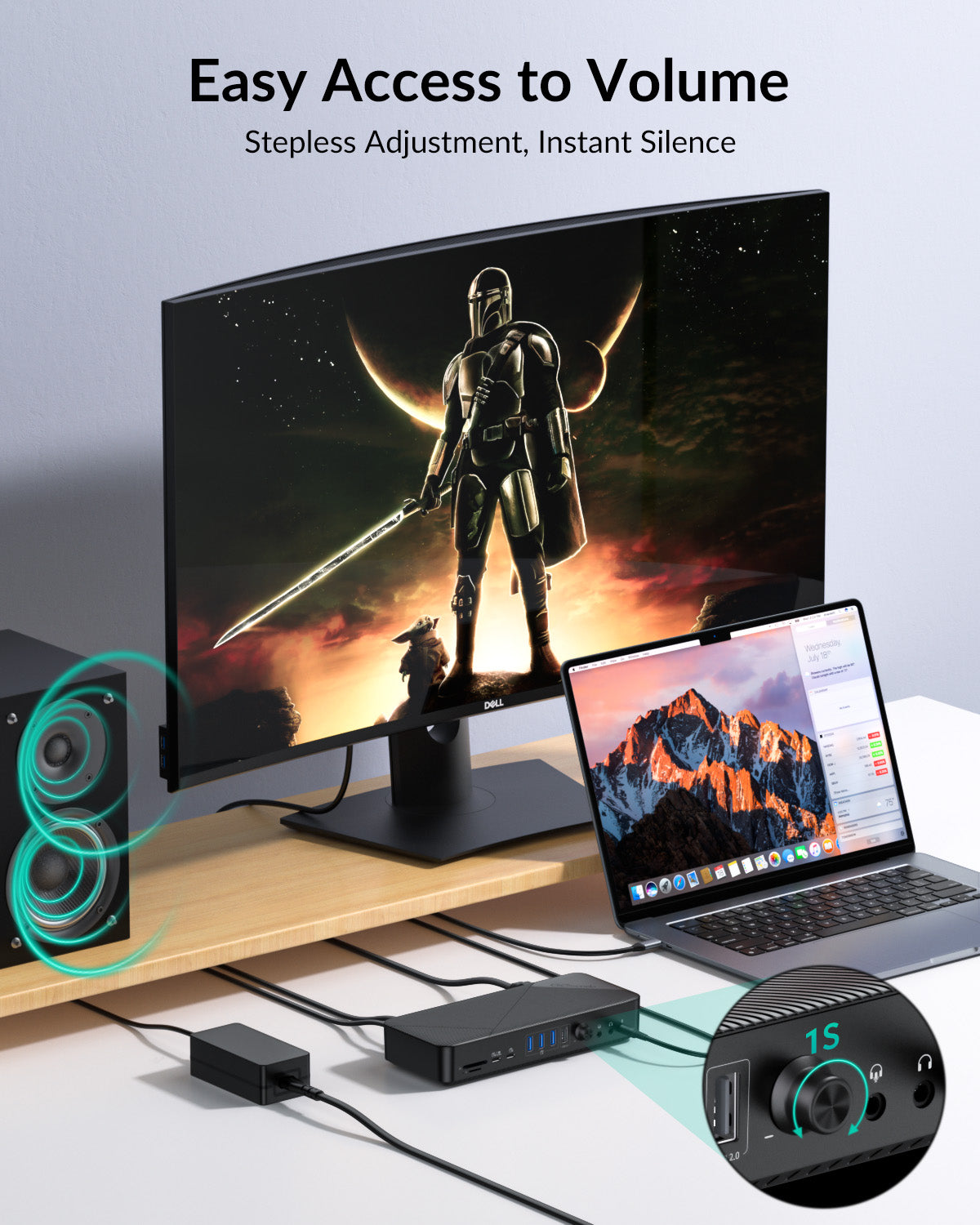 GiGimundo TG20 20-in-1 USB A/C Docking Station Triple Monitors Display for Windows Laptop