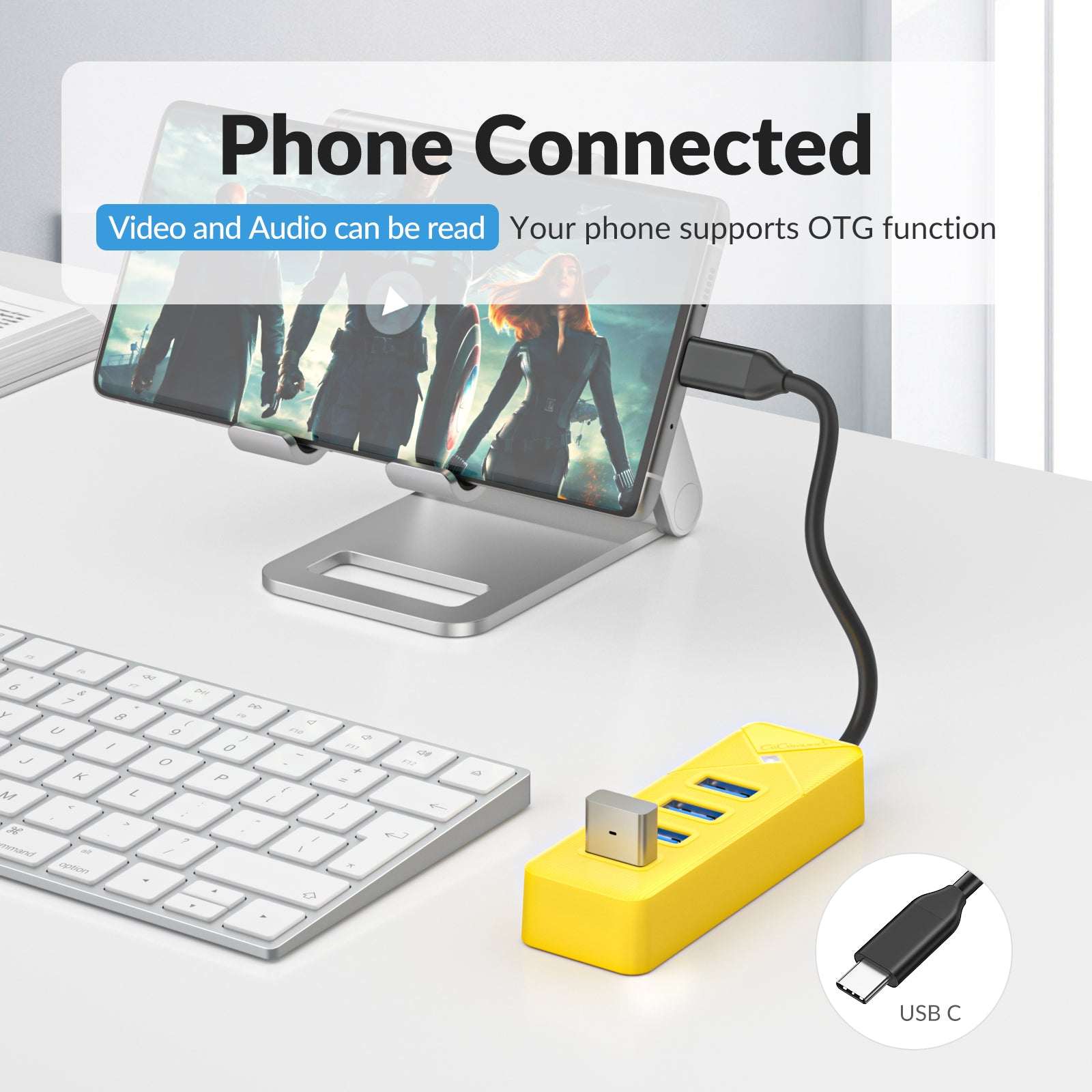 GiGimundo 4-Port USB Hub 3.0 for Laptop, 5Gbps USB Multiport Adapter