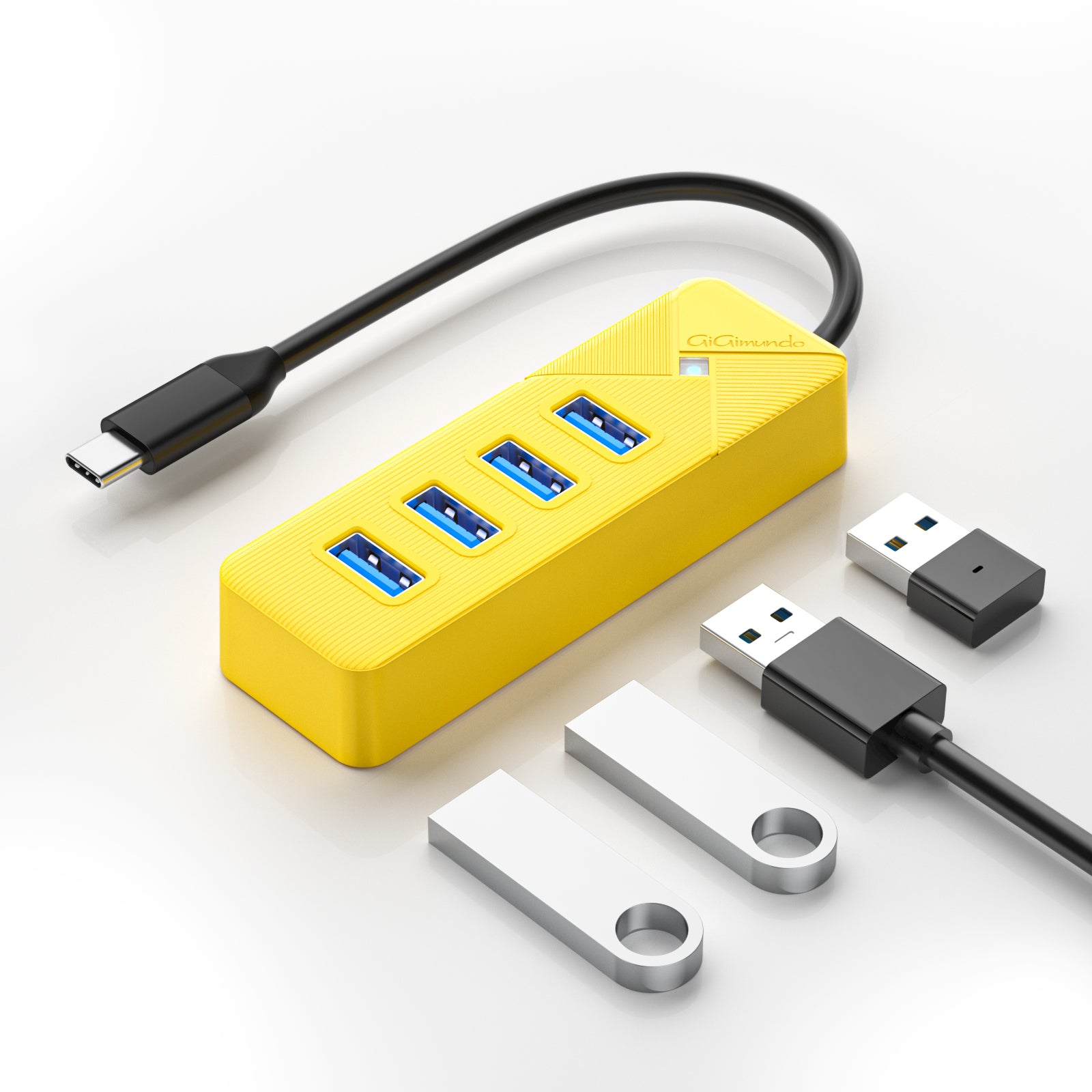 GiGimundo 4-Port USB Hub 3.0 for Laptop, 5Gbps USB Multiport Adapter
