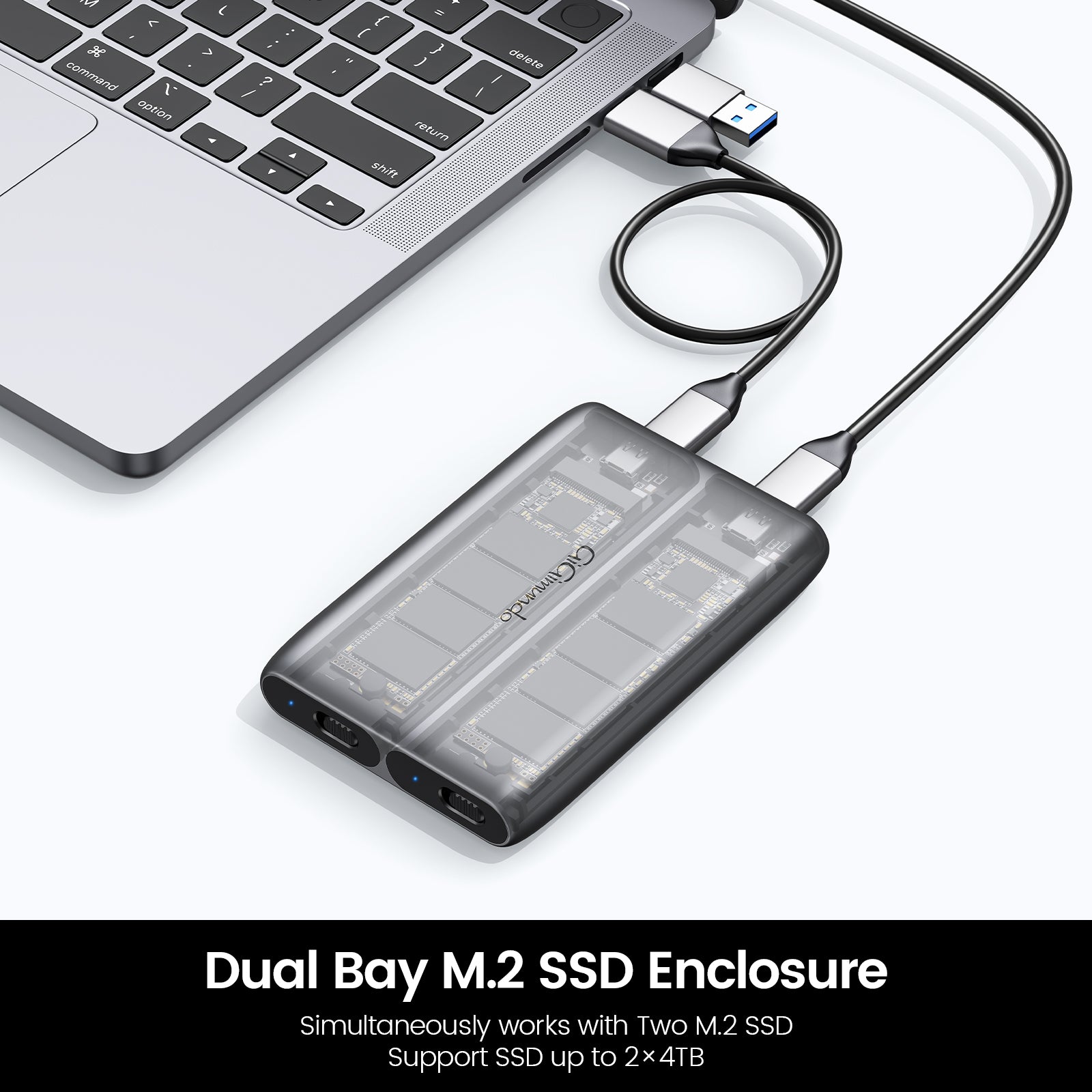 NVMe SSD Enclosure, 10Gbps USB To M.2 And SATA Adapter Tool Free