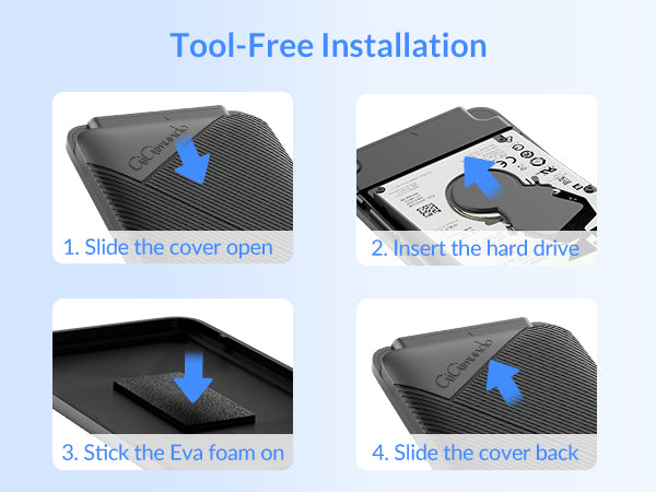 GiGimundo 2.5" Hard Drive Enclosure Tool Free