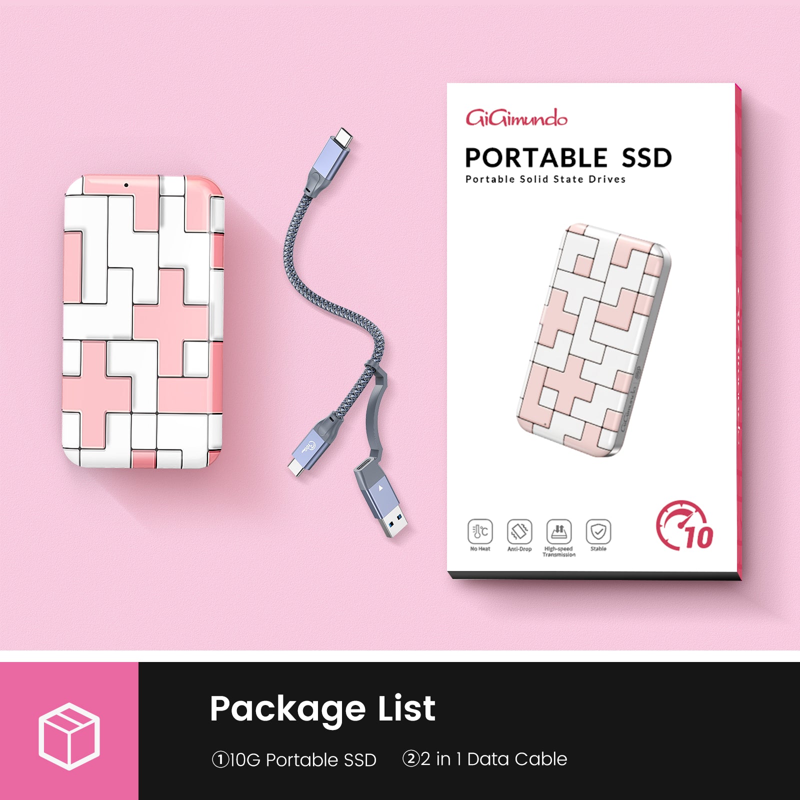 GiGimundo Tetris External SSD  USB 3.1 Gen 2