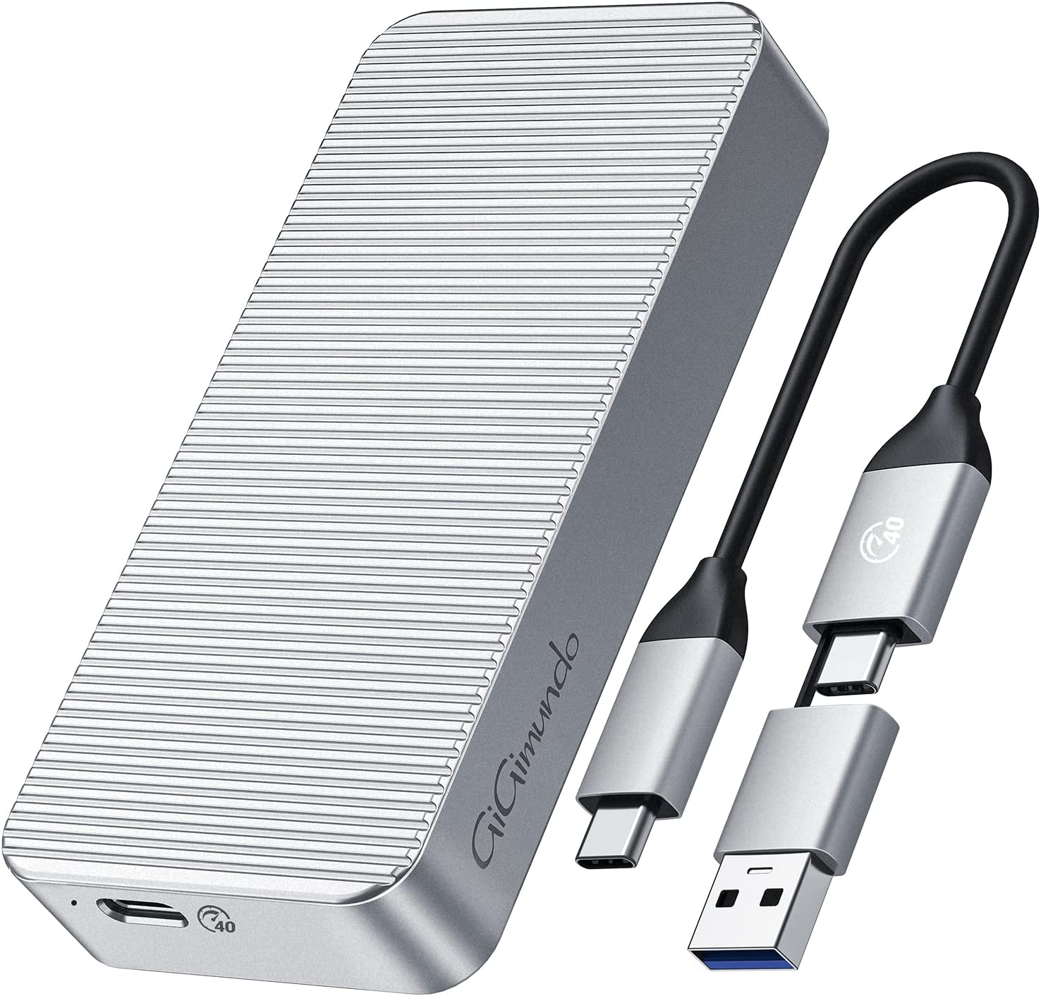 GiGimundo Aluminum 40Gbps M.2 NVMe SSD Enclosure, USB 4.0